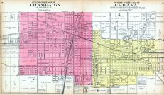Outline Street Map - Champaign and Urbana, Champaign County 1913